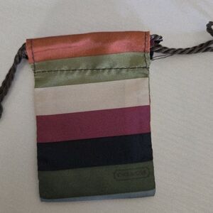 Coach Multicolor Striped Drawstring Bag